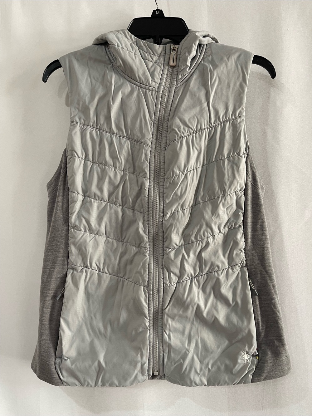 Smartwool Smartloft Vest Women's Light Gray merino wool Vest with Hood large